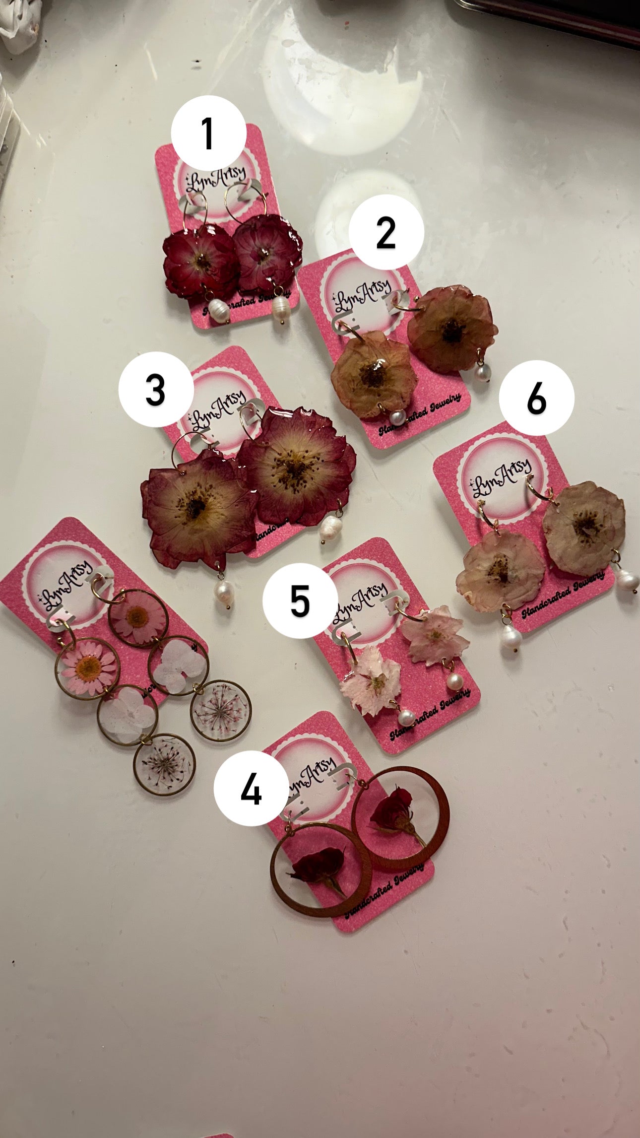 Resin flower earrings