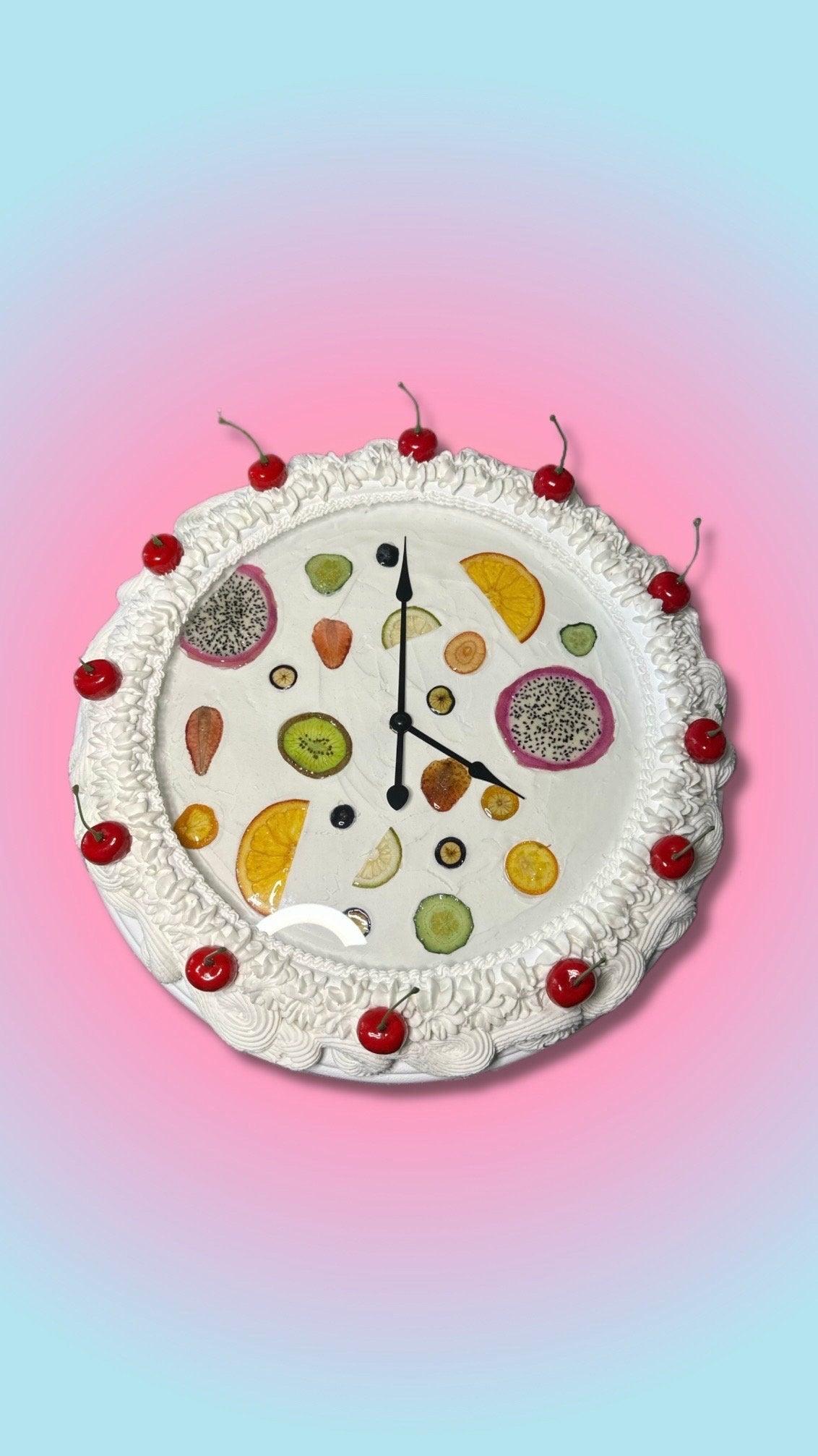 fruit cake clock